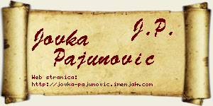 Jovka Pajunović vizit kartica